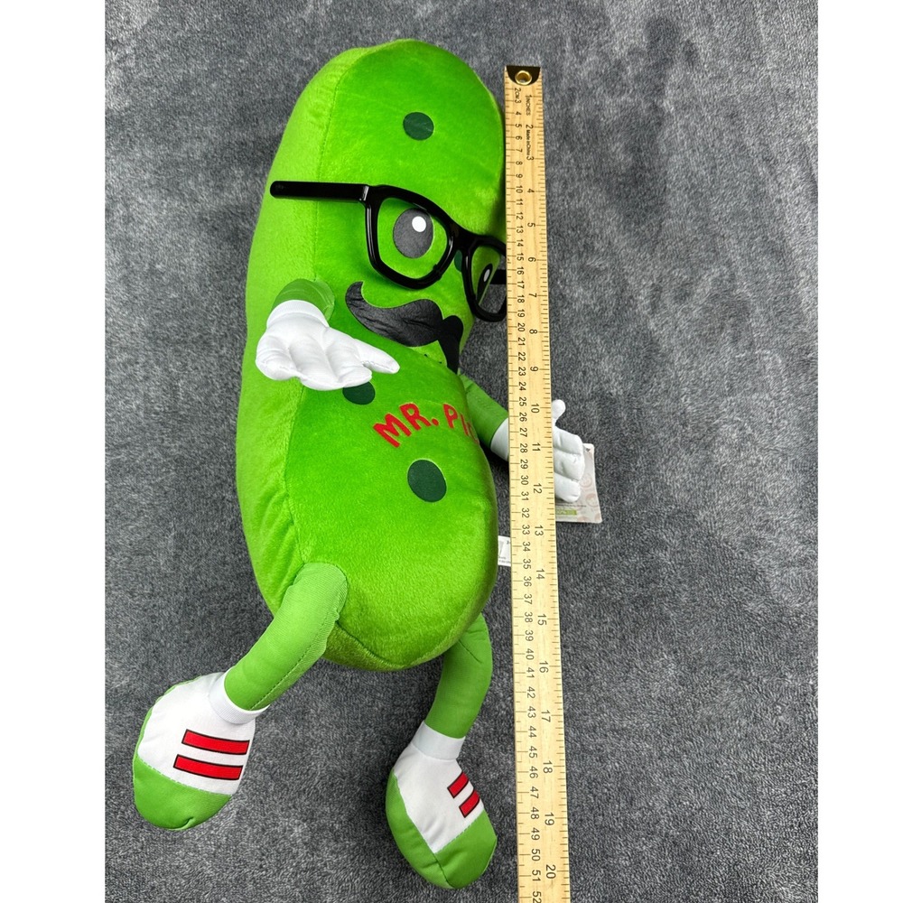 Fiesta Mr. Pickle Plush 17 Inch Green Stuffed Toy Glasses Mustache C16185 NWT - Picture 9 of 9